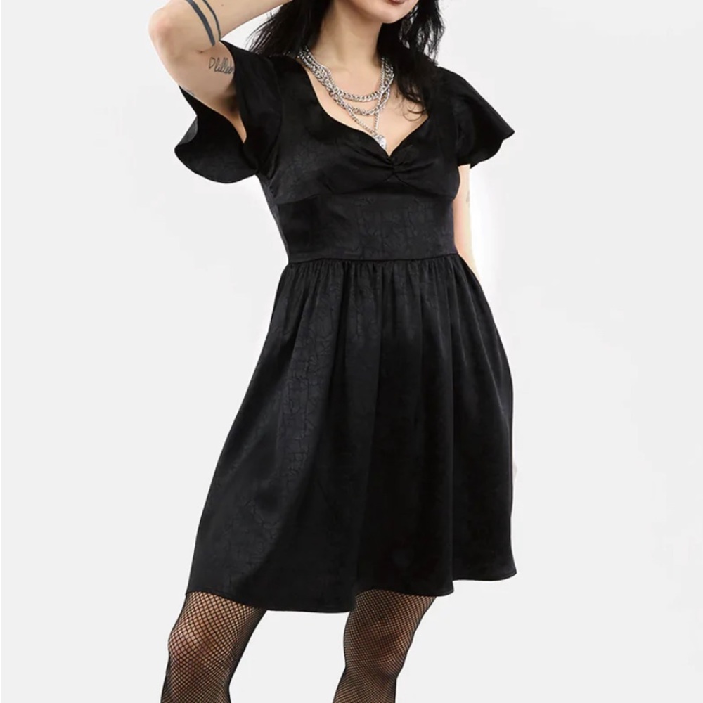 Disturbia Dorian fit and flare satin mini dress